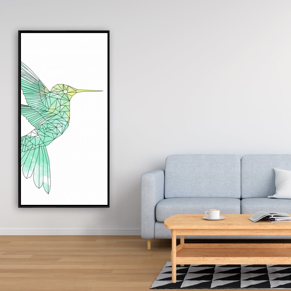 Toile géométrique Colibri | Décoration d'intérieur aux formes animales