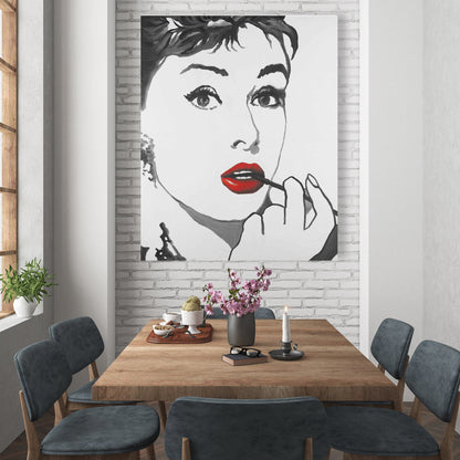 Toile Audrey Hepburn | Décoration murale Beauté Blanche