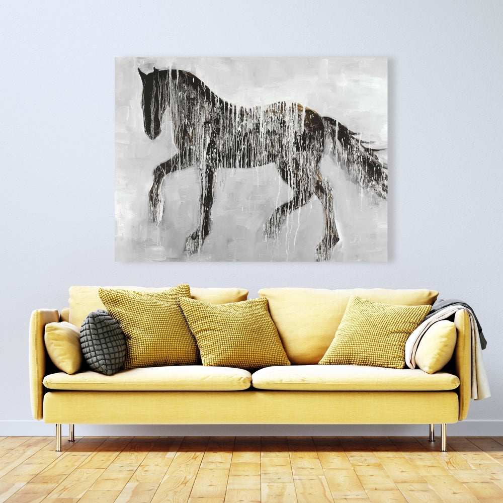 Horse Brown Silhouette Canvas - Farm Animal Home Decor