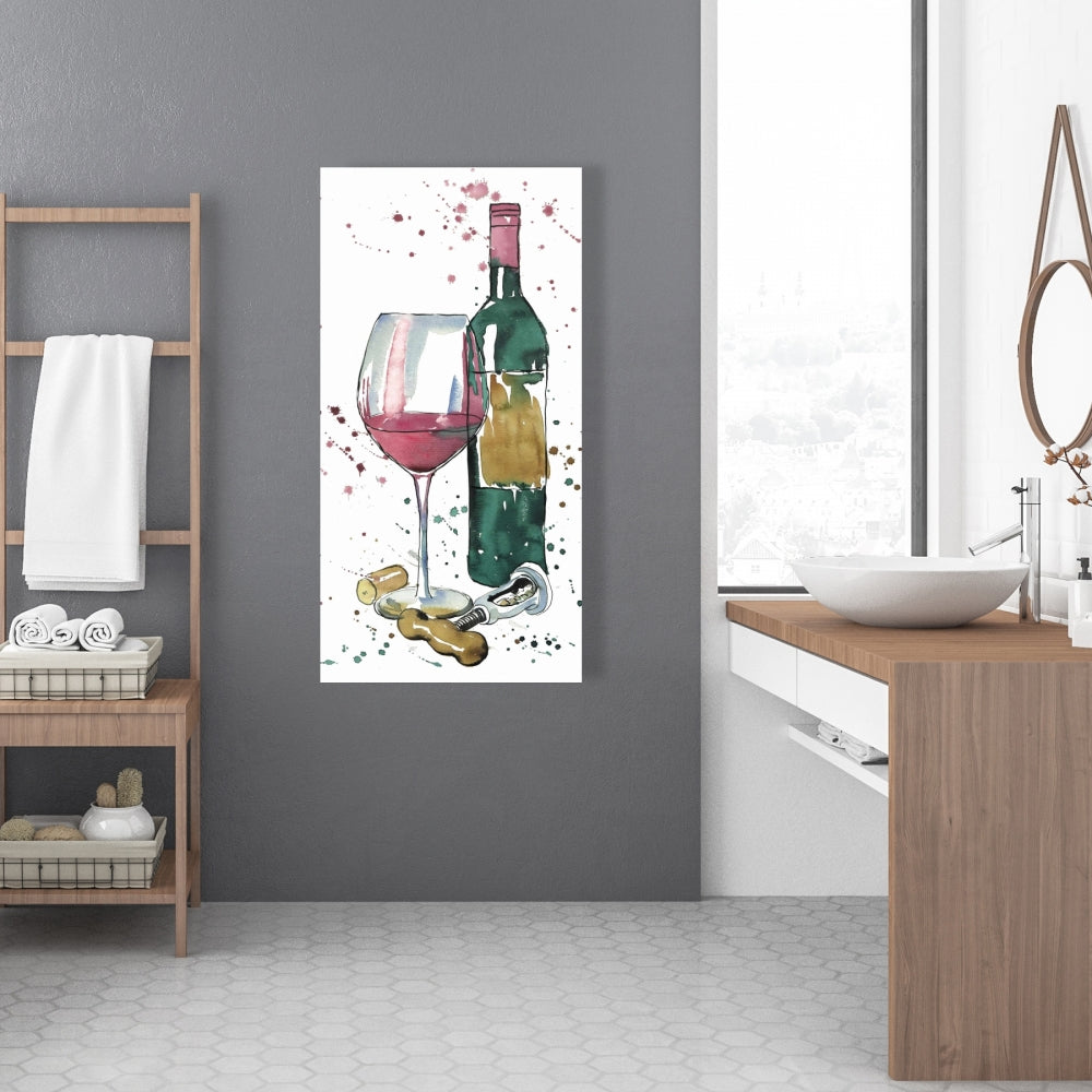 Gastronomy Red Wine Canvas | Bottle of Red Wine Home Decor