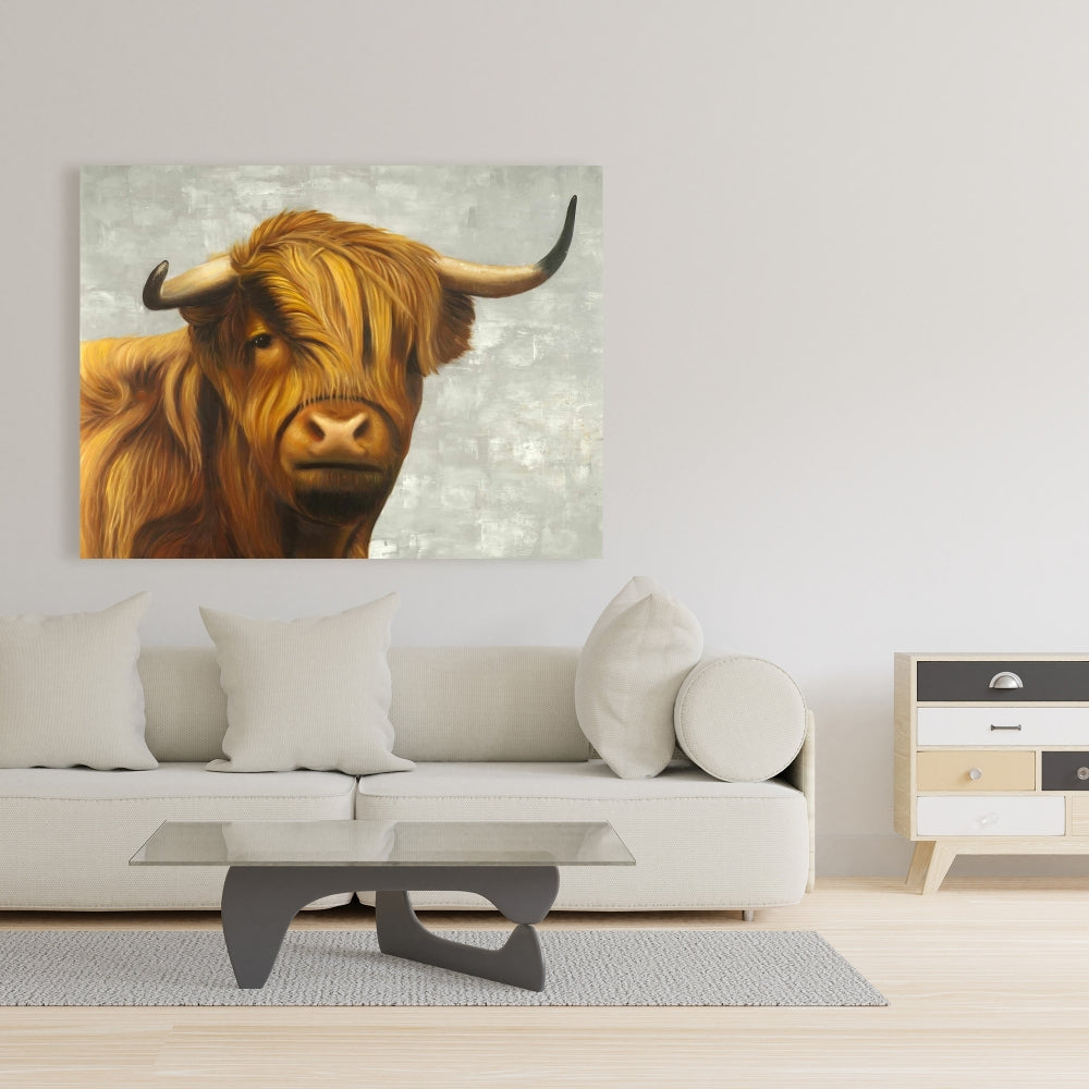 Toile de bovins des Highlands | Décoration rustique pour chambre à coucher