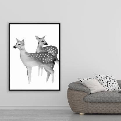 White Rustic Bedroom Canvas | Faon Black and White Decor