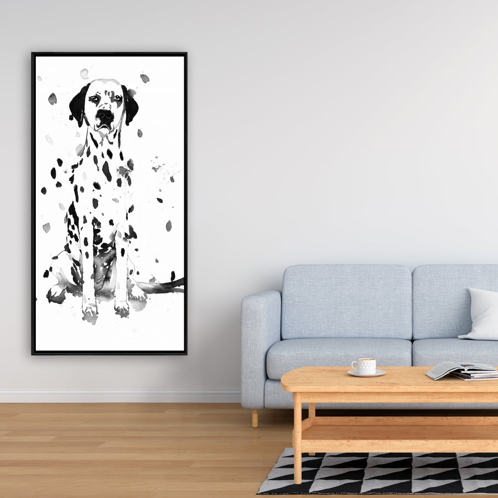 Toile encadrée représentant un chien dalmatien | Décoration pour chambre d'enfant | Art pour la maison