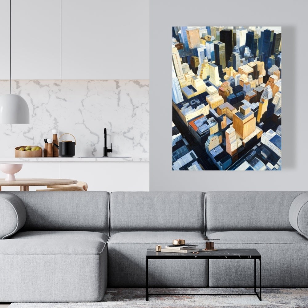 Manhattan Empire State View Blue Canvas | Contemporary Decor