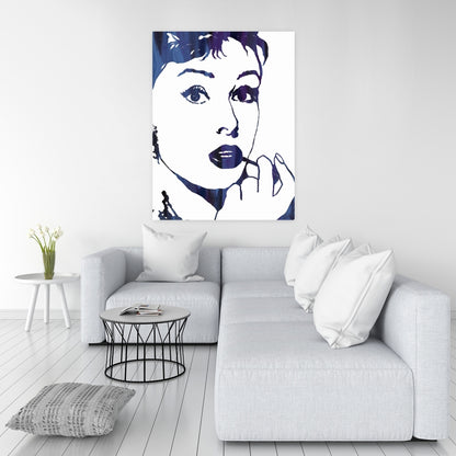 Blue Retro Audrey Hepburn Canvas - Cigarillo Home Decor