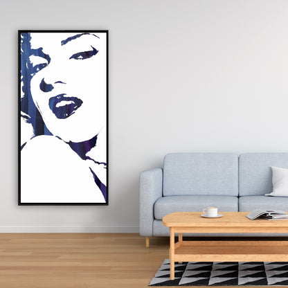 Marilyn Monroe en bleu – Toile encadrée pour décoration intérieure