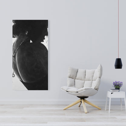 Gray Fashion Bedroom Canvas - Chic Woman with Jewels Decor