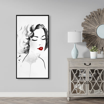 Watercolor Woman Minimalist Framed Canvas | Home Decor