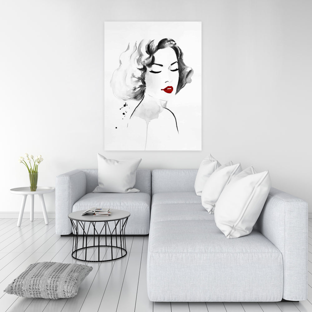 Watercolor Woman Canvas | Figurative White Woman Home Decor
