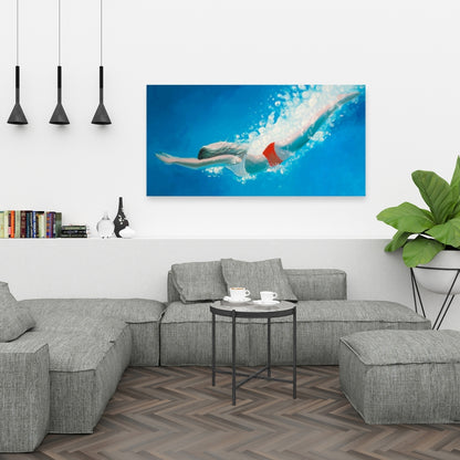 Coastal Modern Sea Canvas - Diving Jump Home Decor Wall Art