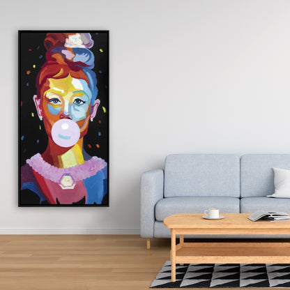 Colorful Audrey Hepburn Bubblegum Canvas - Bedroom Wall Art