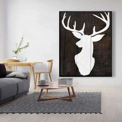 Silhouette of a Deer | Rustic Bedroom Canvas Wall Art Decor