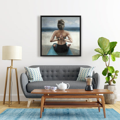 Reverse Prayer Pose Canvas | Spiritual Bedroom Wall Art