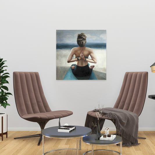 Reverse Prayer Pose Canvas | Spiritual Bedroom Wall Art Decor
