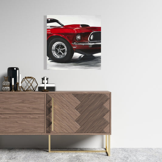 Toile de voiture rouge vintage | Décoration d'intérieur classique