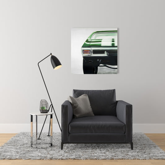 Classic Dark Green Car Canvas | Man Cave Home Decor
