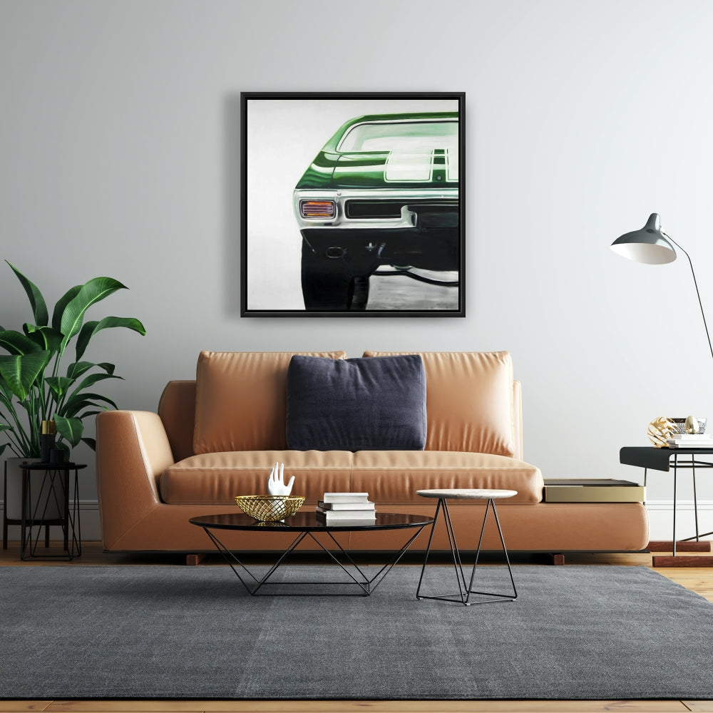 Toile de voiture classique vert foncé | Décoration d'intérieur encadrée