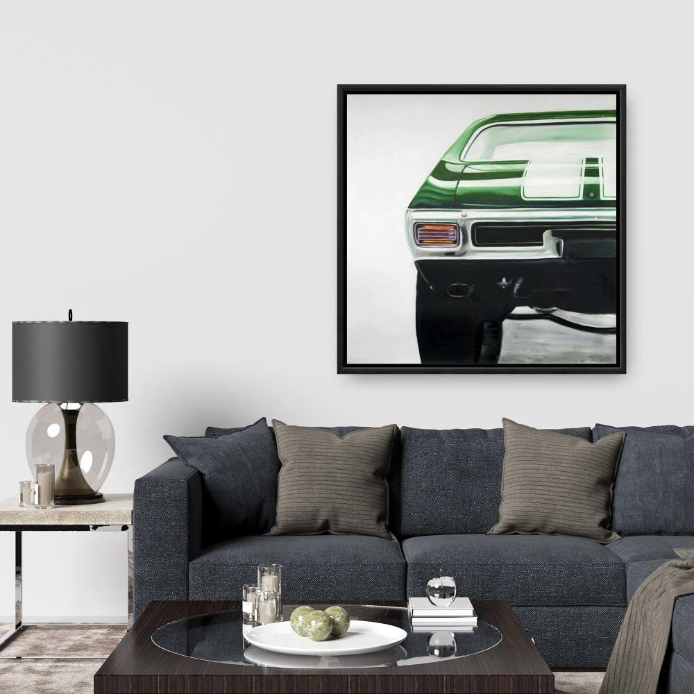 Toile de voiture classique vert foncé | Décoration d'intérieur encadrée