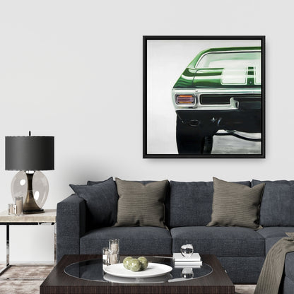 Toile de voiture classique vert foncé | Décoration d'intérieur encadrée
