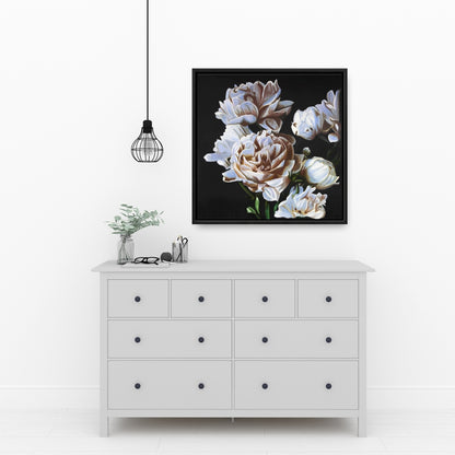Romantic Peonies Floral Framed Canvas | Home Decor Art