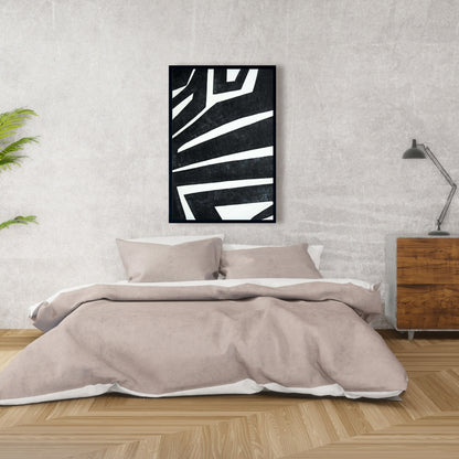 Décoration sur toile encadrée représentant un labyrinthe industriel pour chambre à coucher