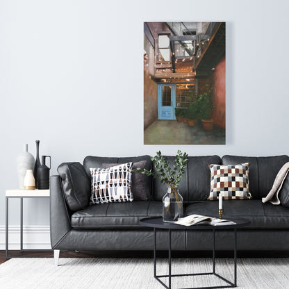 Cozy Little Place Brown Industrial Canvas - Home Decor Art