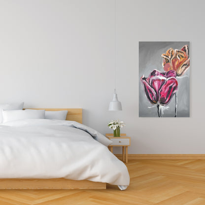 Abstract Tulips Canvas | Floral & Botanical Kitchen Wall Art