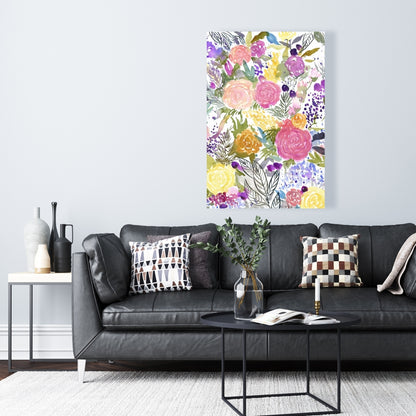 Purple Floral & Botanical Canvas - Bundle of Flowers Decor
