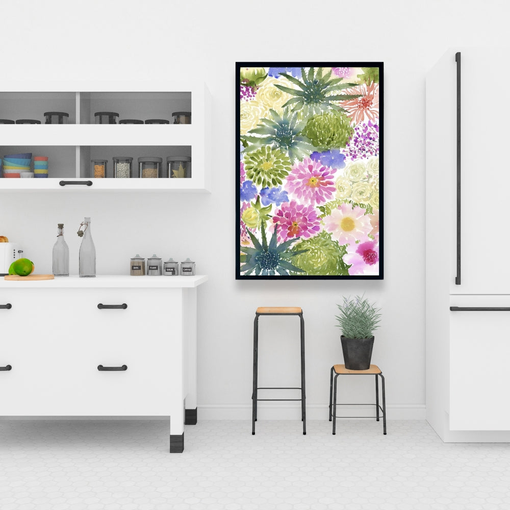 Purple Botanical Canvas | Exotic Flowers Framed Wall Art