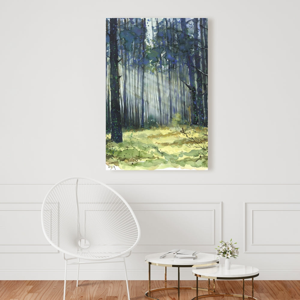 Glow Trees Blue Bedroom Canvas | Home Decor Wall Art