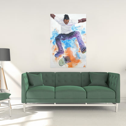 American Blue Skater Bedroom Canvas | Home Decor Art