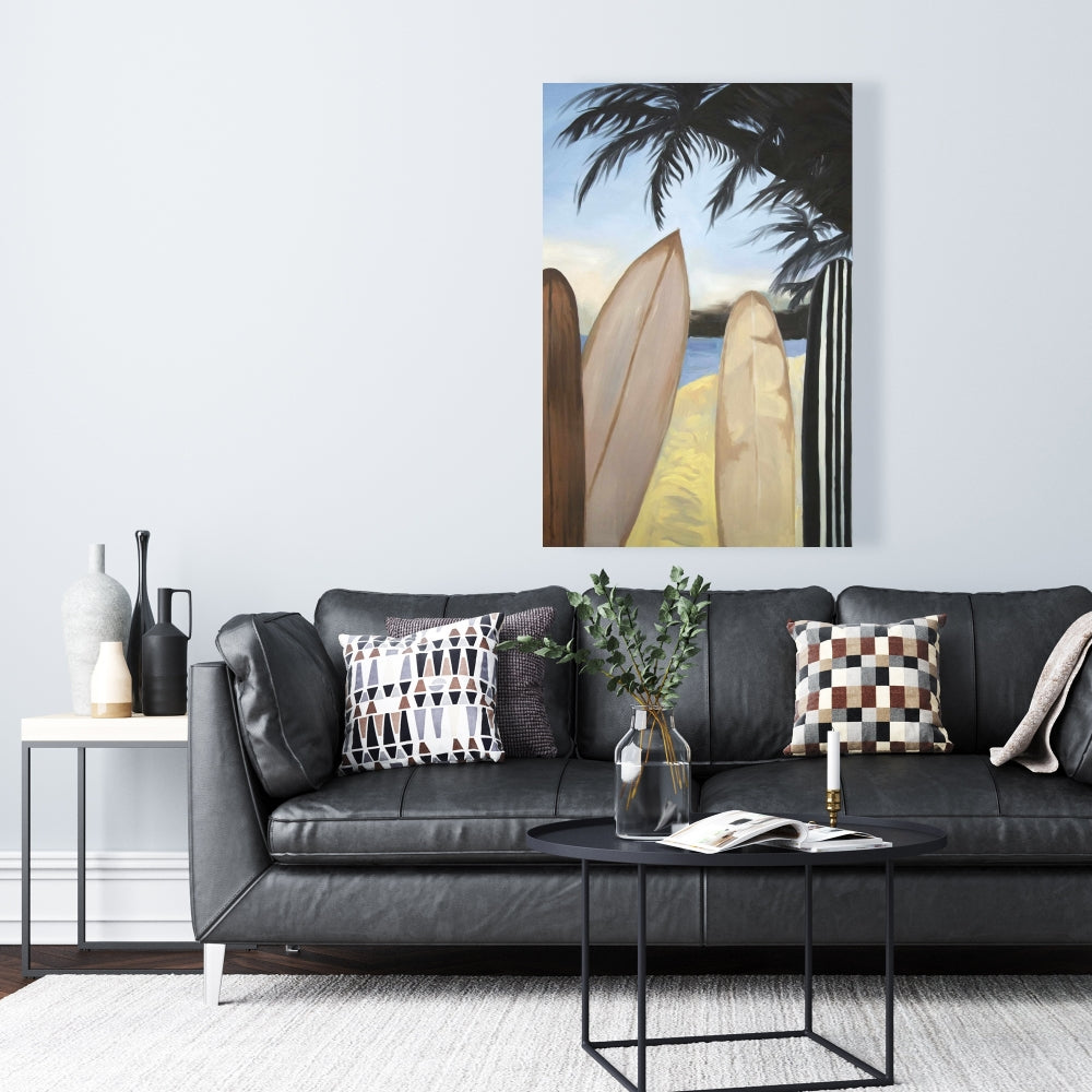 Surfboards Canvas | American Coastal Bedroom Wall Art Decor