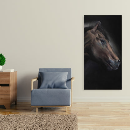 Loneliness Horse Rustic Brown Canvas | Home Decor Art Piece