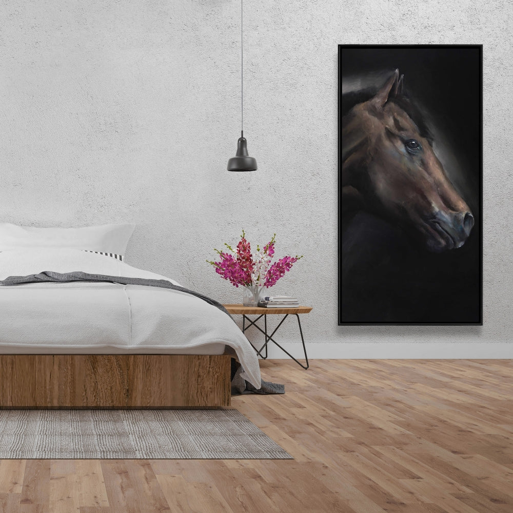 Loneliness Horse Rustic Canvas - Framed Office Home Decor