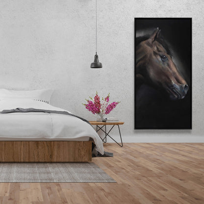 Loneliness Horse Rustic Canvas - Framed Office Home Decor