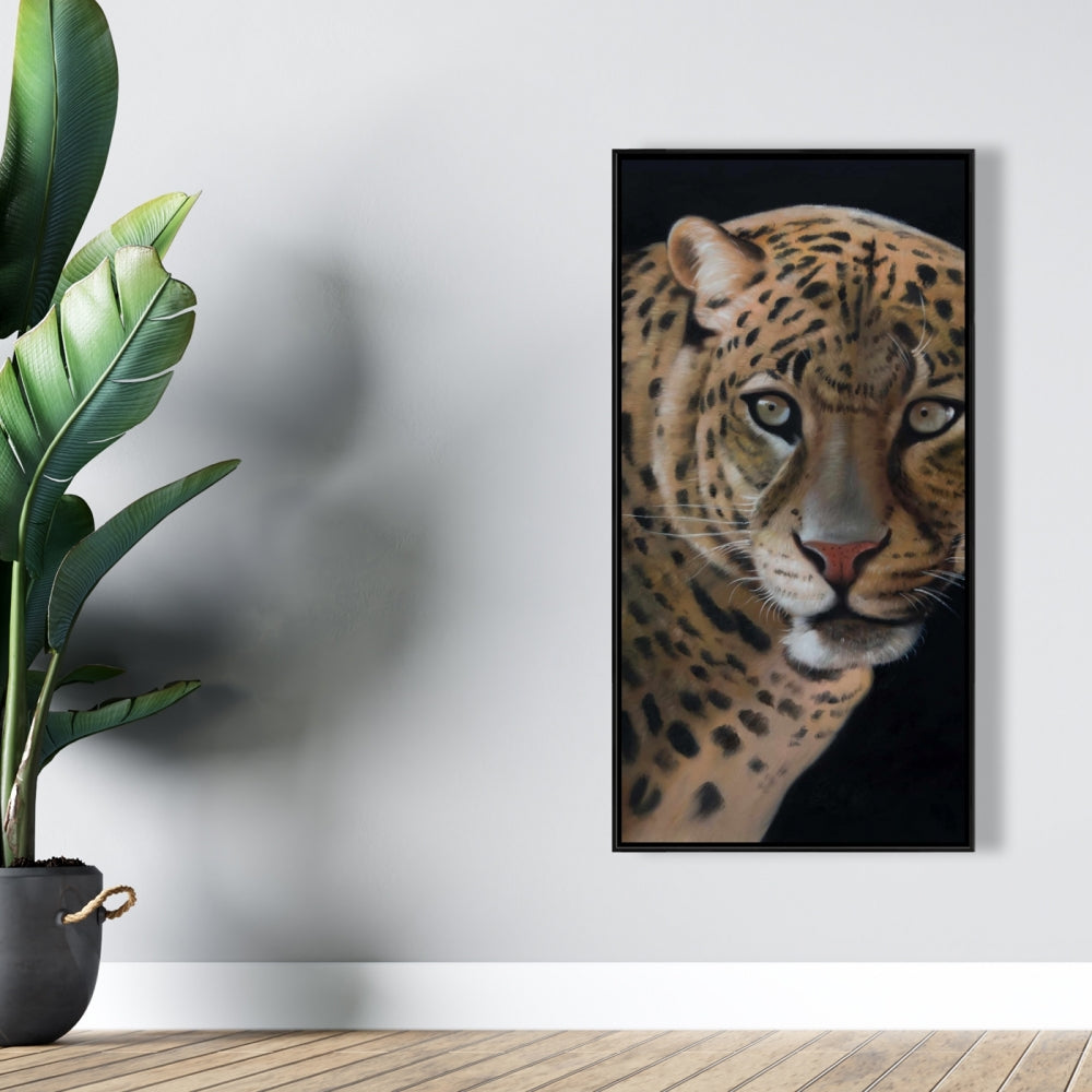 Realistic Fierce Leopard Canvas | Brown African Feline Decor
