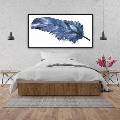 Blue Feather Bohemian Canvas | Feathers Animals Home Decor