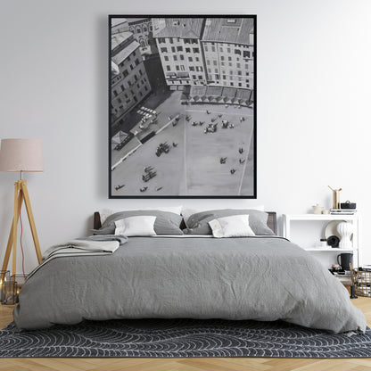 Piazza del Campo Italie Toile monochrome | Art de décoration intérieure