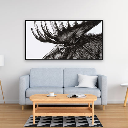 Moose Plume Deer Bedroom Canvas | Framed Wall Art Decor