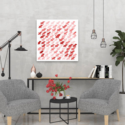 Shapes Abstract Canvas - X Red Pattern Home Decor Wall Art