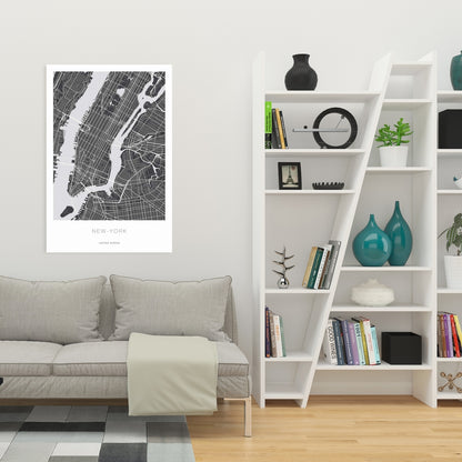 Toile industrielle grise à formes - Décoration graphique de New York