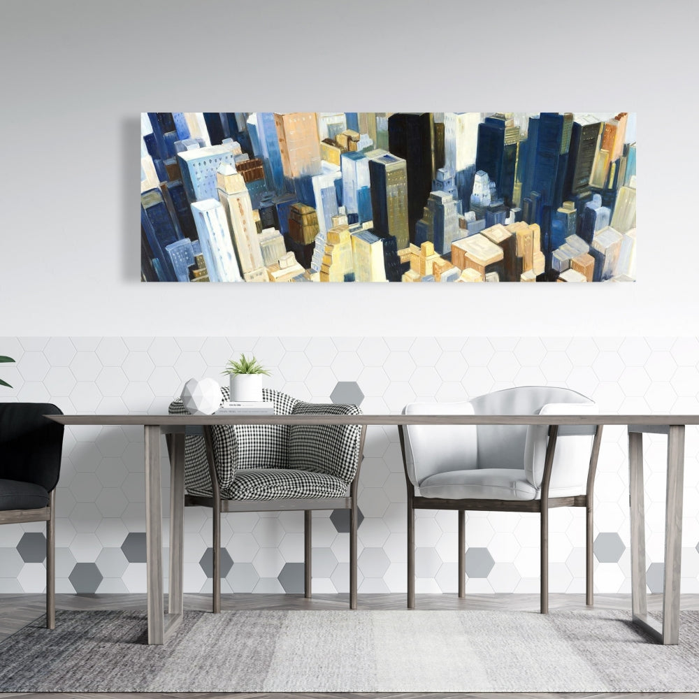Manhattan Empire State View Blue Canvas | Contemporary Decor