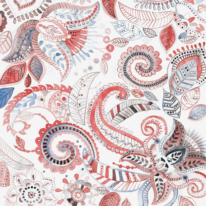 Blue Paisley Pattern Canvas | Bedroom Wall Art Home Decor