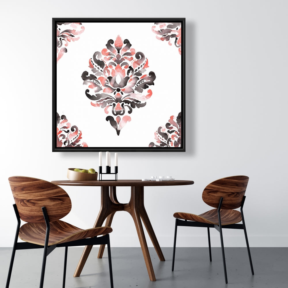 Toile décorative baroque corail | Décoration d'intérieur | Formes pour le salon