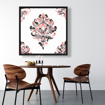 Toile décorative baroque corail | Décoration d'intérieur | Formes pour le salon