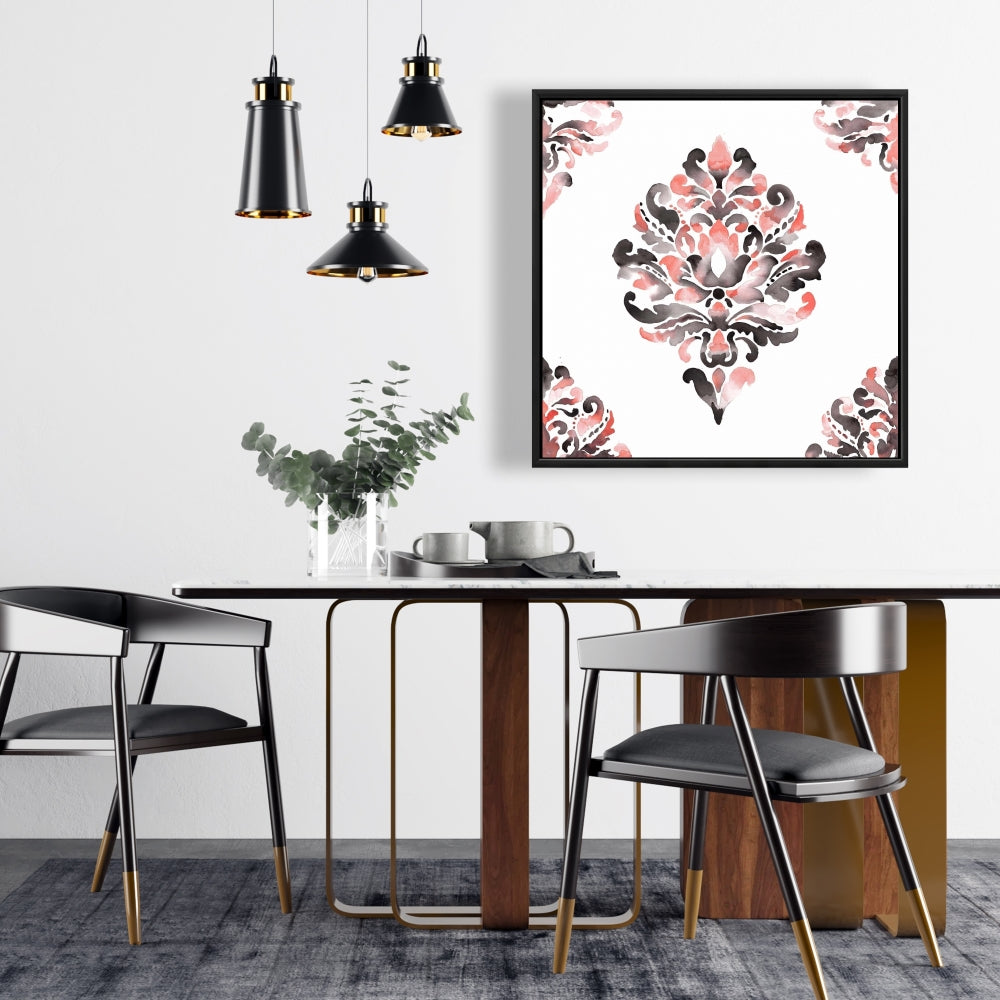 Toile décorative baroque corail | Décoration d'intérieur | Formes pour le salon