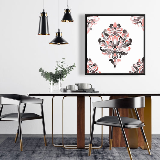 Toile décorative baroque corail | Décoration d'intérieur | Formes pour le salon