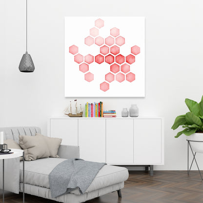 Alveoli Red Abstract Canvas | Living Room Decor Wall Art