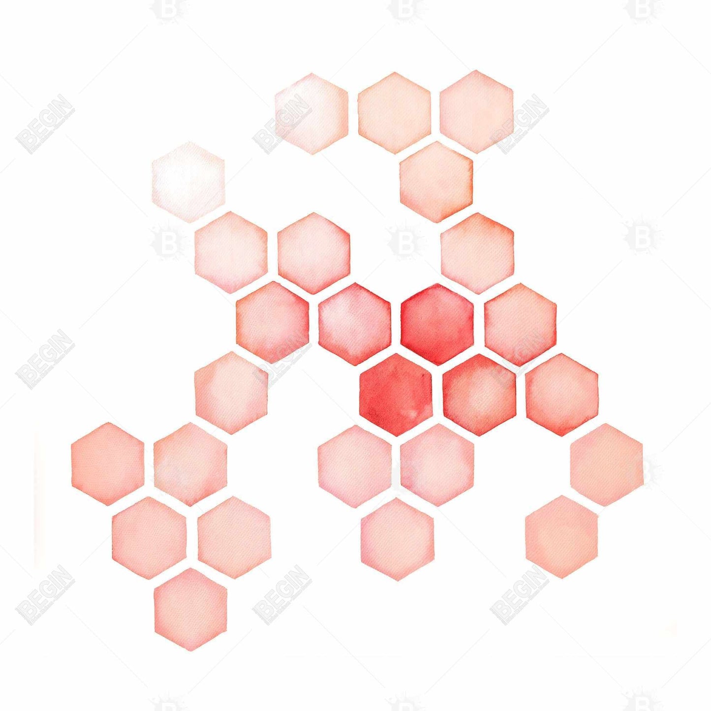 Red Framed Canvas - Multiple Alveoles | Shapes Livingroom Decor