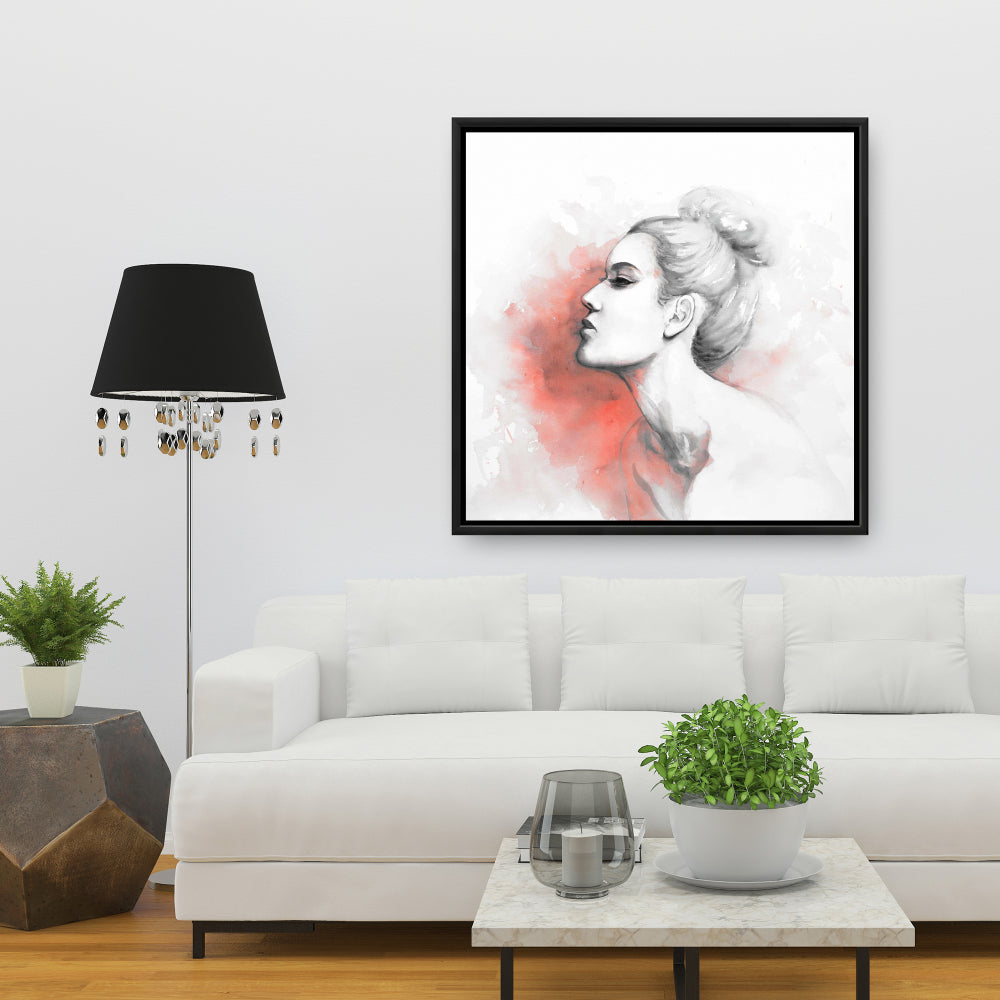 Toile encadrée corail délibération – Décoration de chambre illustrative